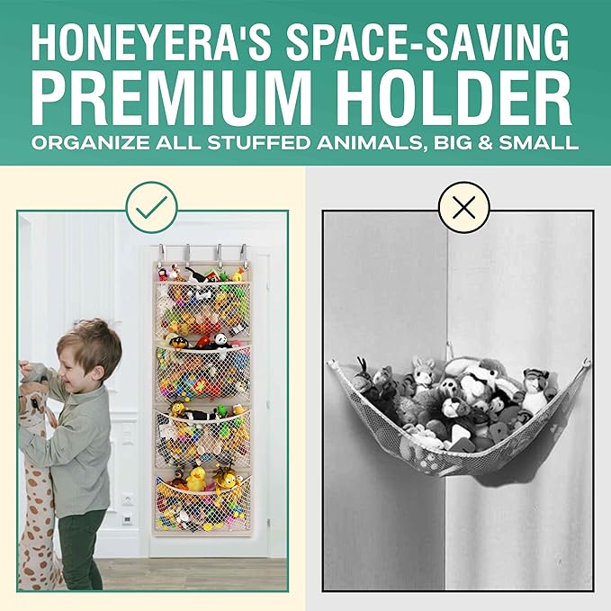 Honeyera The Original Storage for Stuffed Animals, Over Door Organizer for - Image 3