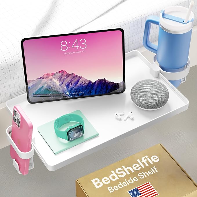 BedShelfie Bedside Shelf for Dorm Room Bunk Bed & Top Bunk, College Dorm Room by BedShelfie
