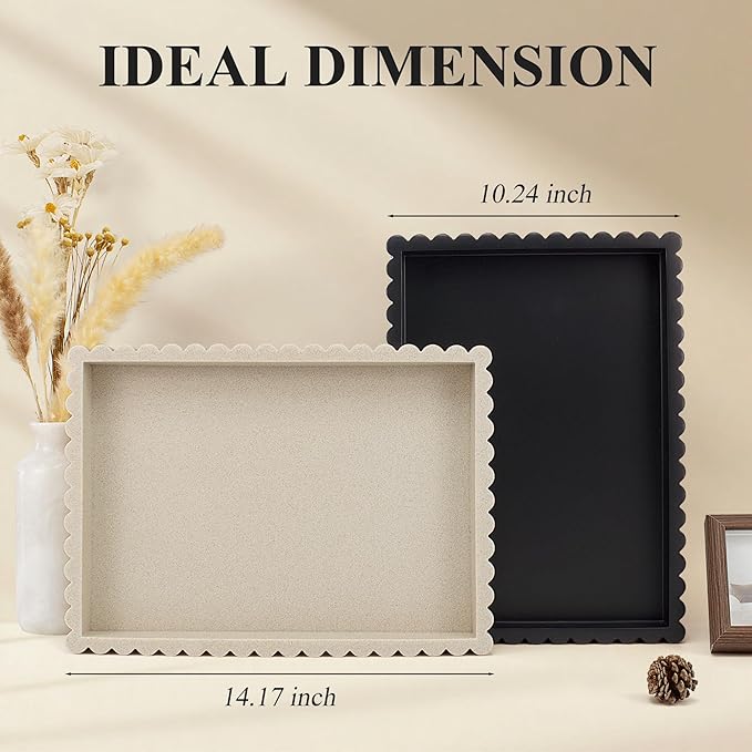 YMXYJM-Scalloped Coffee Table Tray，Ottoman Tray - Image 3
