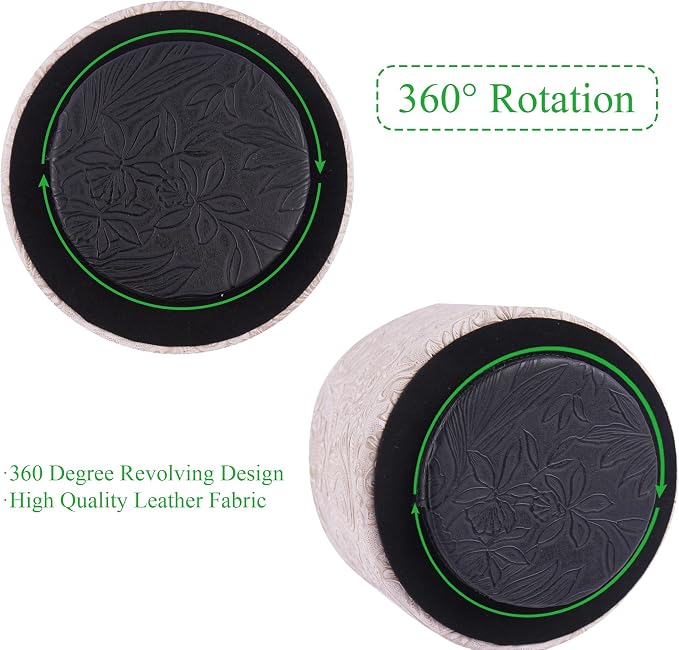 lizimandu Round Leather Art Supply Organizer, Remote Control Holder, 360 Degree - Image 4