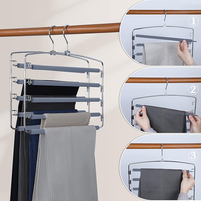 TOPIA HANGER Pants Hangers Space Saving, Non-Slip Foam Padded Organizer Hanger - Image 3