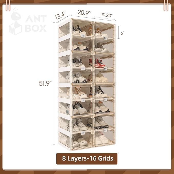 ANTBOX Foldable Shoe Rack, Shoe Organizers - Image 3