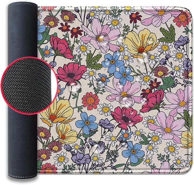Colorful Flowers Mouse Pad, Large Floral Mousepad Desk Pad - Image 7