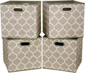 i BKGOO Cloth Storage Bins Set of 4 Thick Fabric Drawers Foldable Cubes Basket by iBKGOO