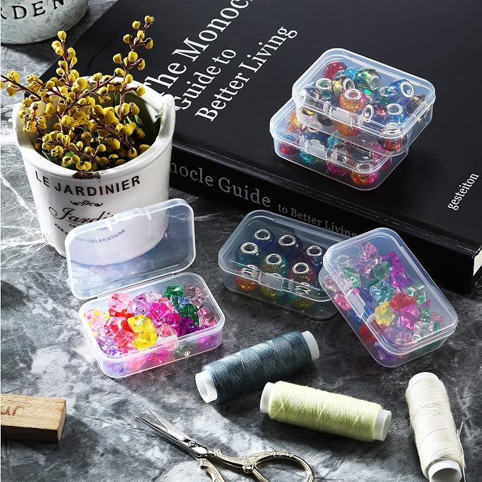 SATINIOR 24 Packs Small Clear Plastic Beads Storage Containers Box - Image 6