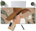 Elegant Lady Tropical Large Mouse Pad, Vintage Aesthetic Gaming Desk Mat by Unknown
