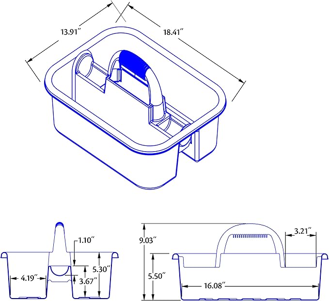 Akro-Mils 09185 Plastic Tote Tool & Supply Cleaning Caddy - Image 4