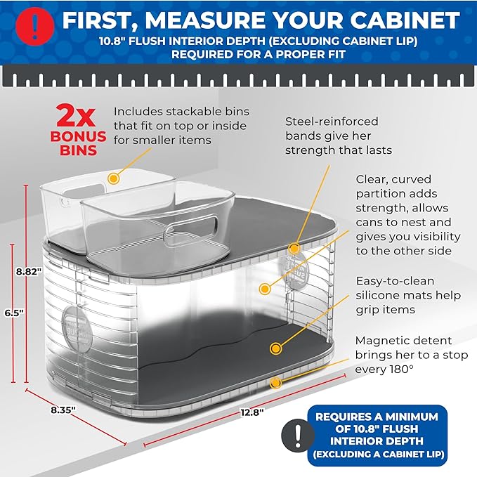 Mighty Susan Kitchen Organizer for Canned Goods: 2-Tiered Robust Turntable - Image 3
