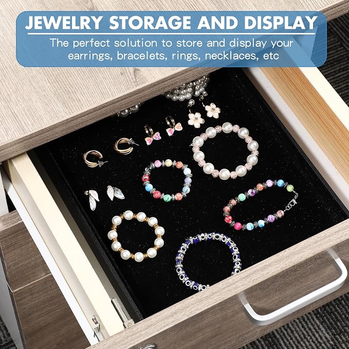 Quelay 6 Pcs Velvet Stackable Jewelry Tray Showcase Display, Jewelry Organizer - Image 4