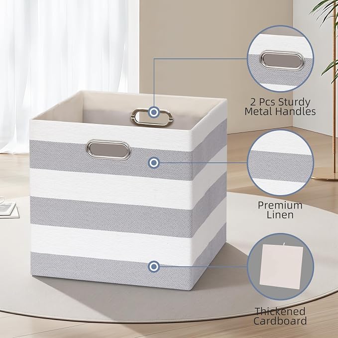 13x13x13 Storage Cube Bins, Foldable Storage Cubes Cubby Baskets Organizer - Image 3