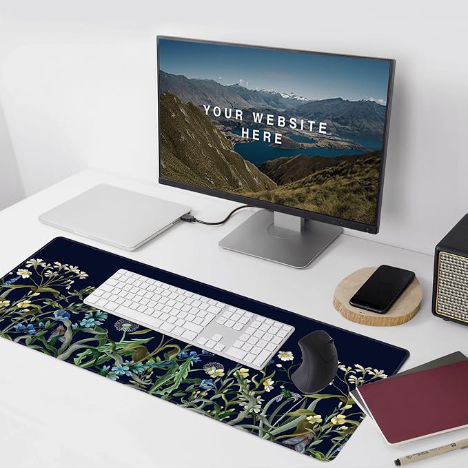 Weeds Flowers Large Mouse Pad, Gaming Keyboard Desk Pad, Extended Mouse Mat - Image 6