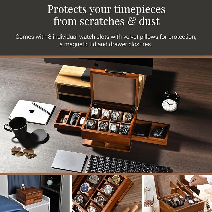 Shanik Luxury Large Watch Box for Men – 8 Slot Organizer - Image 6