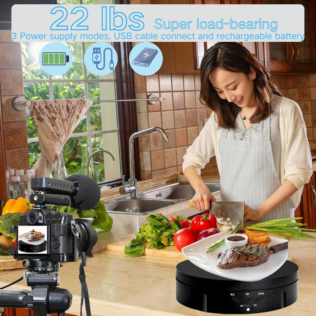 JAYEGT Motorized Rotating Display Stand, 5.74inch /22lbs Load