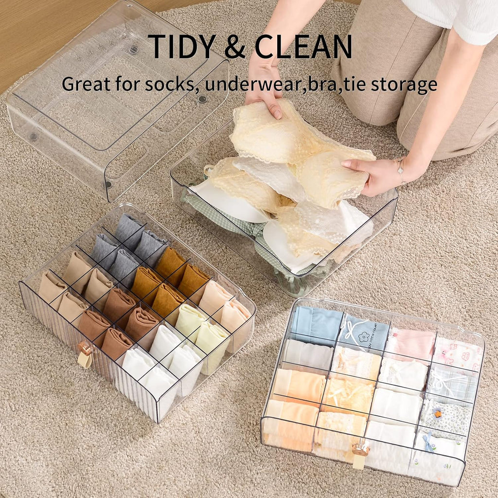 Underwear Drawer Organizer, Stackable Bra Organizer for Closet, 1 Cell