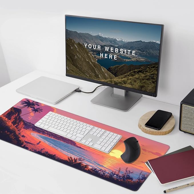 Sunset Beach Large Mouse Pad, Anime Style Gaming Desk Mat, XXL Keyboard Desk - Image 9