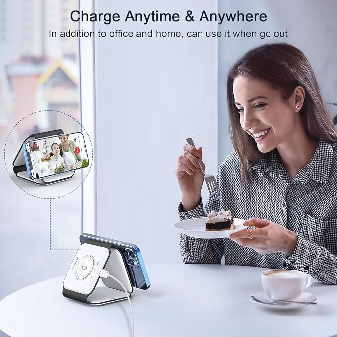 Wireless Charger 3 in 1, RTOPS Magnetic Travel Wireless Charging Station - Image 6