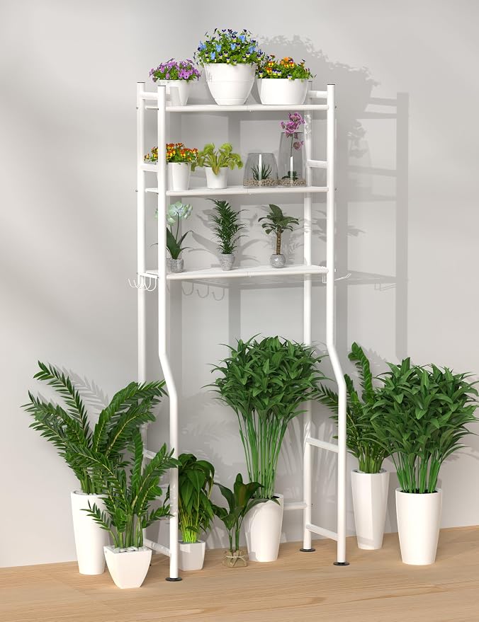 3-Tier Over The Toilet Storage, Freestanding Metal Bathroom Shelves - Image 7