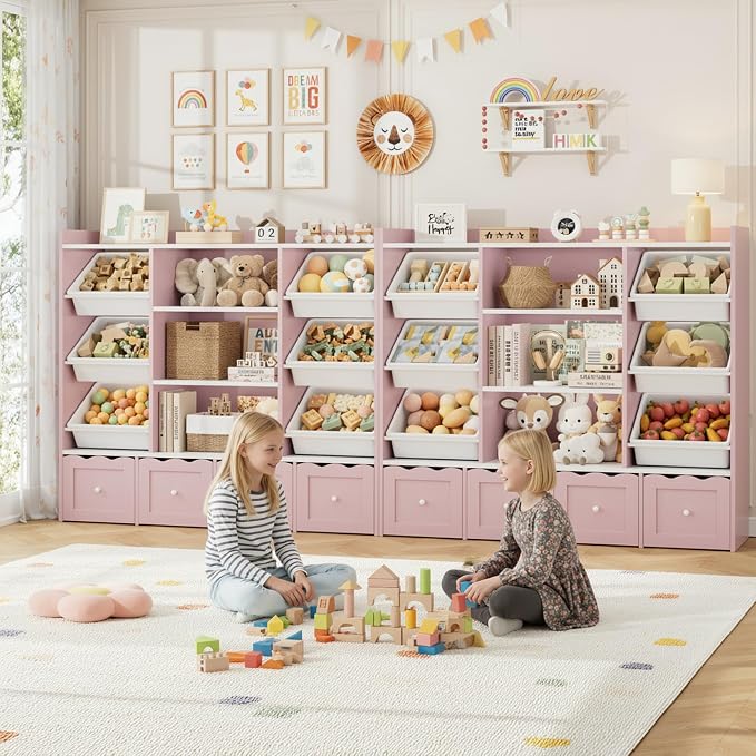 HITHOS 55" W Kids Toy Storage Organizer, Large Toy Box - Image 3