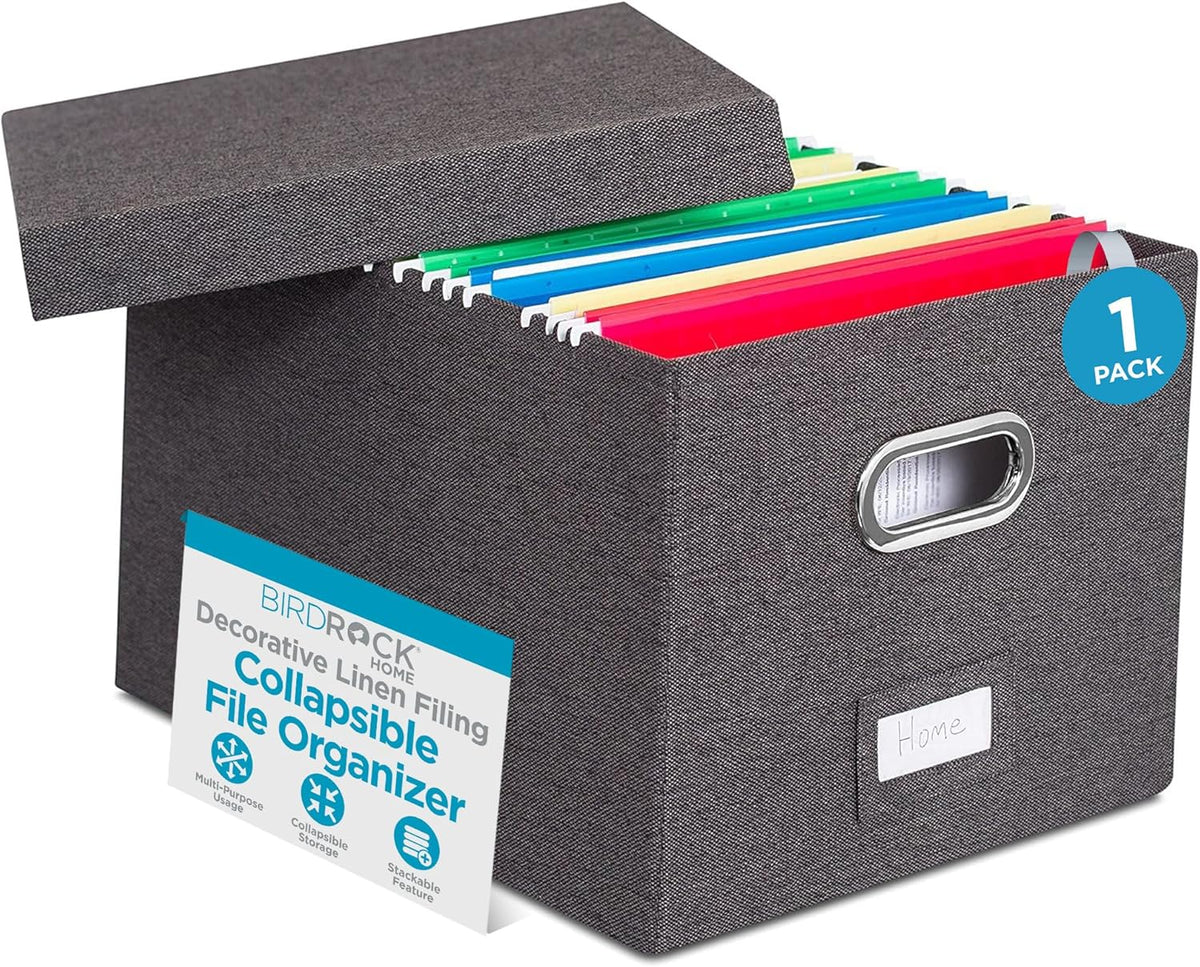 Internet's Best Collapsible File Storage Organizer | Decorative Linen
