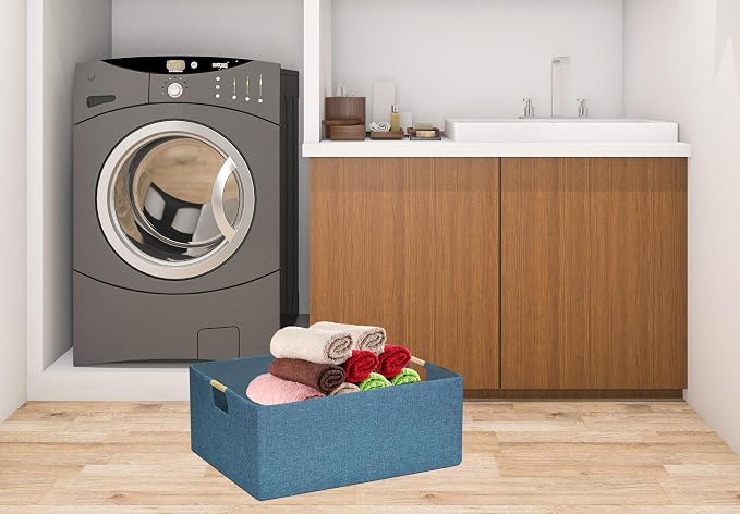 Foldable Storage Box with Handles | 16.9 Inch Collapsible Organizer - Image 5