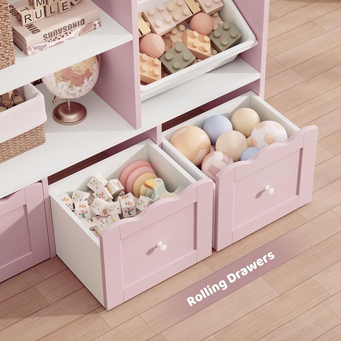 HITHOS 55" W Kids Toy Storage Organizer, Large Toy Box - Image 5
