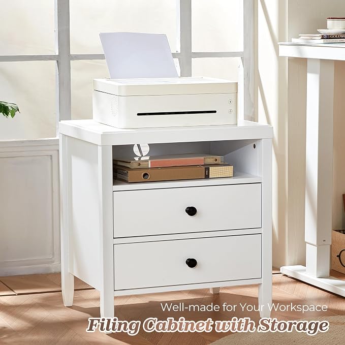Huuger Nightstand with Charging Station, Bed Side Table - Image 5