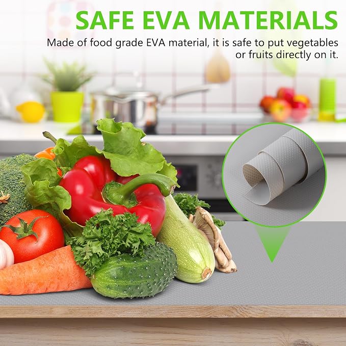 Light Gray Shelf Liners for Kitchen Cabinets Non Adhesive Drawer Liner for - Image 7