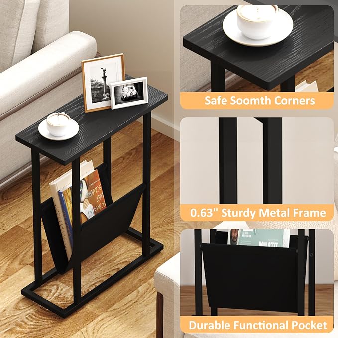 Yusong Narrow Side Table for Small Spaces, Small End Table - Image 4