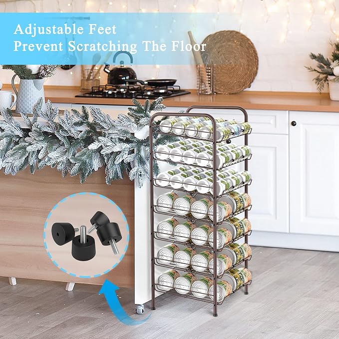 Vrisa Can Organizer for Pantry 7-tier Can Dispenser Rack Holde up to 84 Cans - Image 4