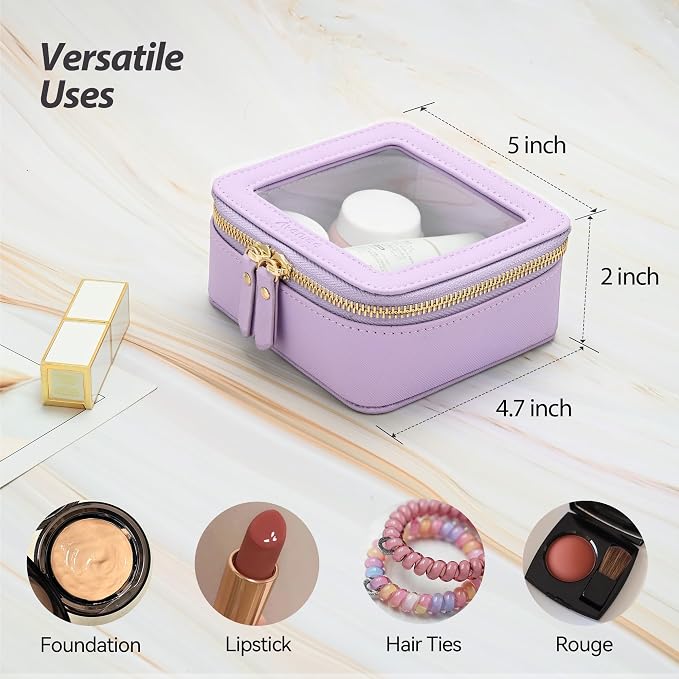 Aveniee Mini Clear Makeup Bag, Small Cosmetic Bags Travel Toiletry Pouch - Image 3