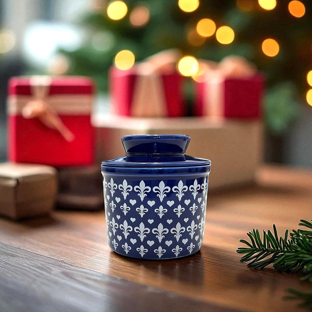 Butter Crock with Lid for Countertop, Butter Keeper Crock with Water