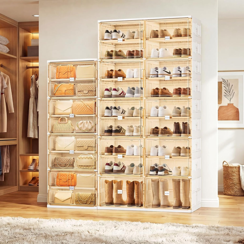 JEKO&JEKO 5 Tiers Foldable Boot and Shoe Storage Rack Cabinet for