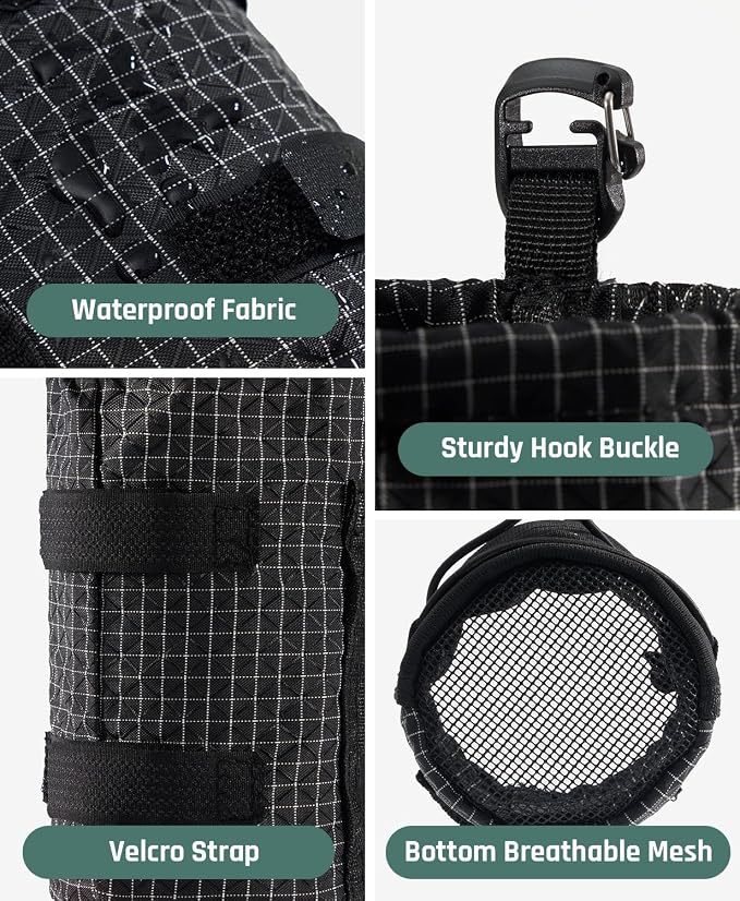 Large Water Bottle Holder Pouch Bag, Backpack Water Bottle Holder Mesh Bag - Image 5