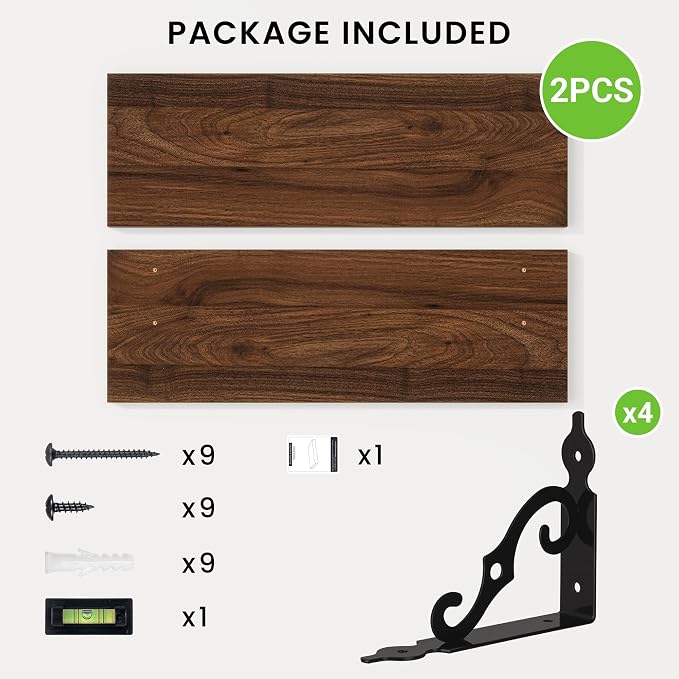 RICHFOCUS Floating Shelves for Wall Decor, 24Inch Shelves Set of 2, 24W x 8D - Image 5