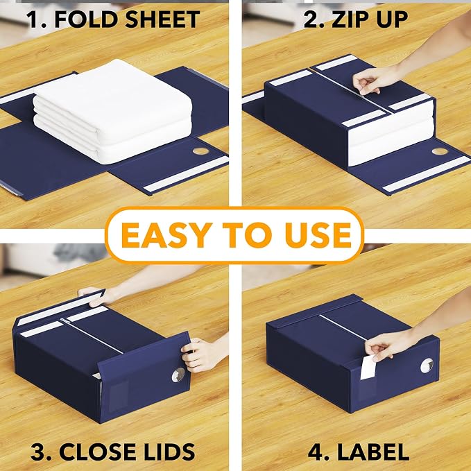 SpaceAid 6 Pack Bed Sheet Organizers and Storage, Foldable Sheet Organizer - Image 3