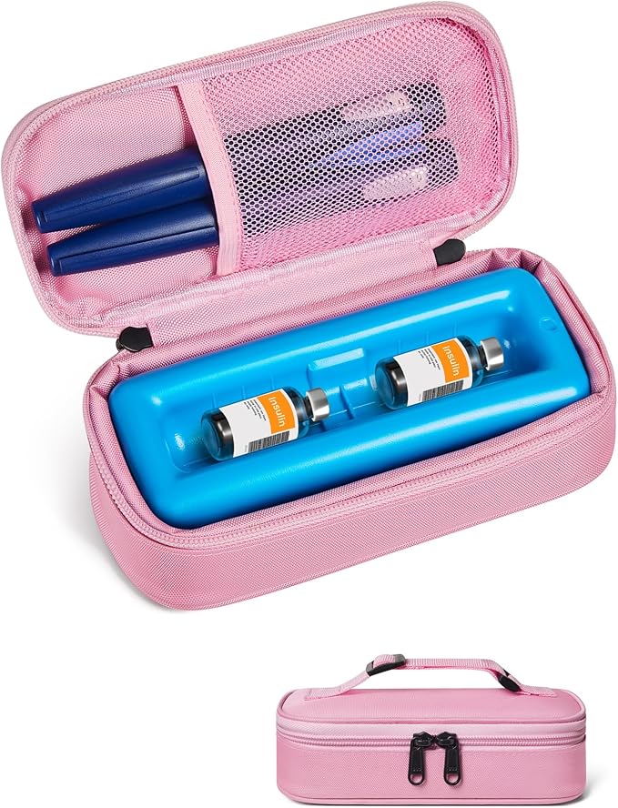 Insulin Vial Cooler Travel Case TSA Approved 300g Reusable Ice Brick Insulin by WOODAKE