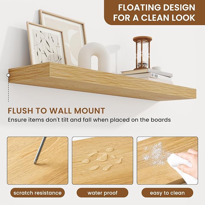 fuqing Floating Shelves for Wall, Wall Mounted Wood Floating Shelf - Image 5