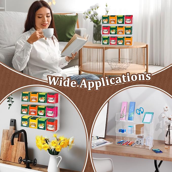 Acrylic Tea Bag Organizer 3 Tier Clear Tea Bag Holder & Storage Rack Display - Image 6