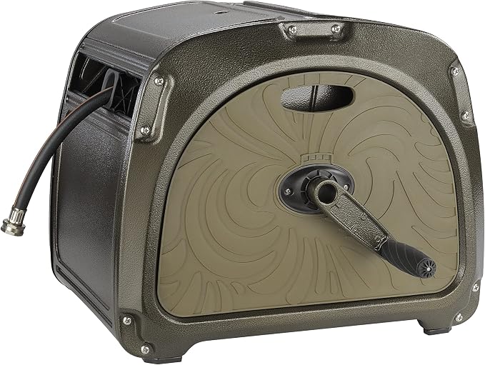 Giraffe Tools SW5-100ft Metal Hose Reel Box, 100 ft Rubber Hose Garden Hose by GiraffeTools