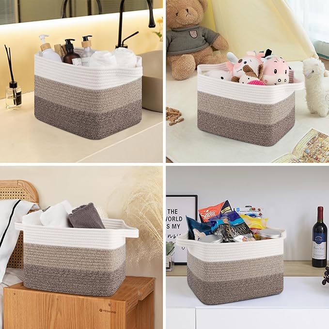 Storage Baskets for Organizing, Woven Baskets for Shelves, Rectangle Decorative - Image 6