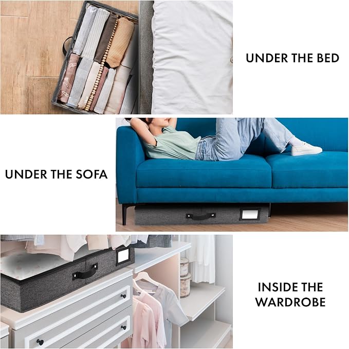HOMELUX THEORY 2pc Under Bed Storage Containers, Bedroom Under the Bed Drawer - Image 5