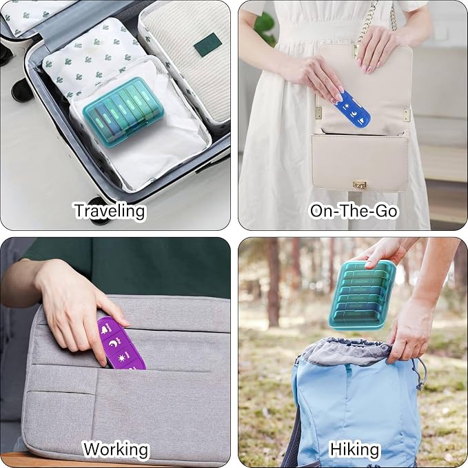 Weekly Pill Organizer 4 Times a Day, 7 Day Pill Box 4X, Portable - Image 5
