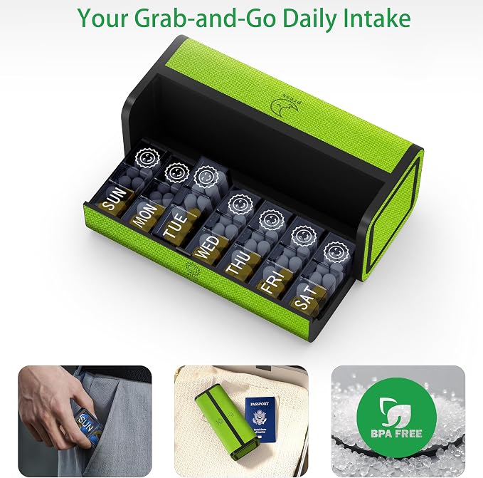 Weekly Pill Organizer 2 Times a Day, 7-Day Large Travel Pill Box 7 Day - Image 6