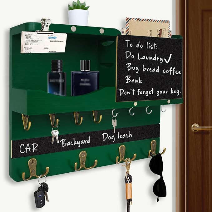 Key Holder for Wall Mount, Farmhouse Mail and Key Holder for Wall Hanger by HEKOOLA