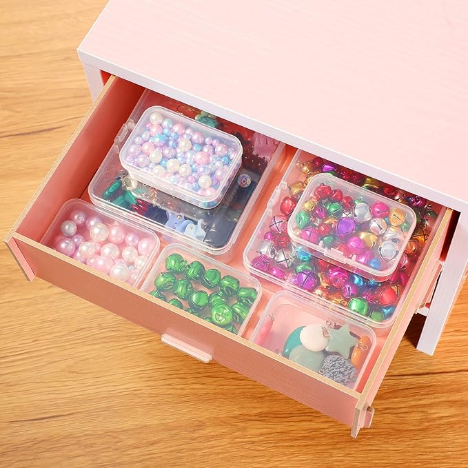 SATINIOR 24 Packs Small Clear Plastic Beads Storage Containers Box - Image 7