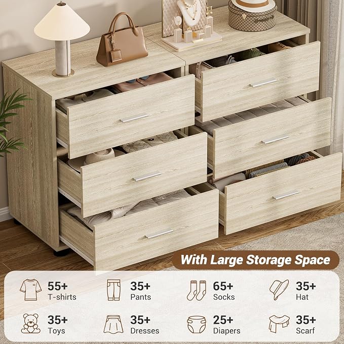 Aheaplus Closet Drawers Set of 2, Wood Closet Organizers and Storage - Image 5