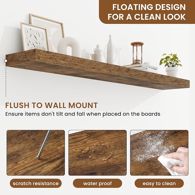 fuqing Floating Shelves for Wall, Wall Mounted Wood Floating Shelf - Image 5