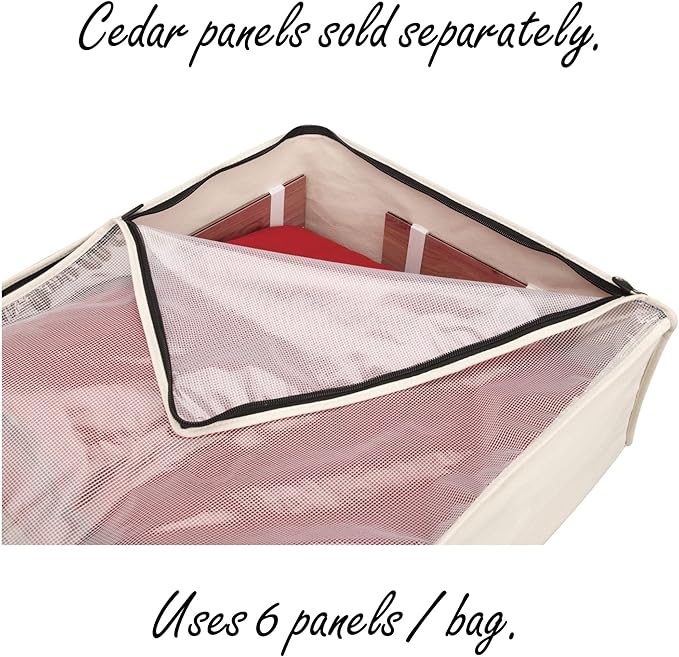 Household Essentials 3364-1 Cotton Canvas Blanket Storage Bags | Natural - Image 5
