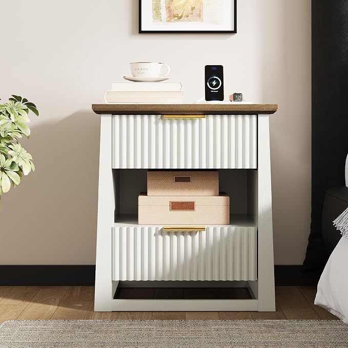 HIFYOBRO Fluted Nightstands by HIFYOBROUS