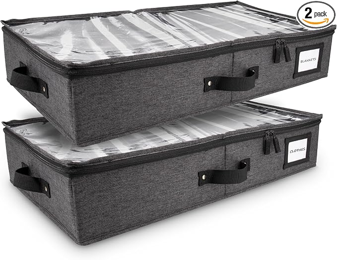 HOMELUX THEORY 2pc Under Bed Storage Containers, Bedroom Under the Bed Drawer by HomeluxTheory